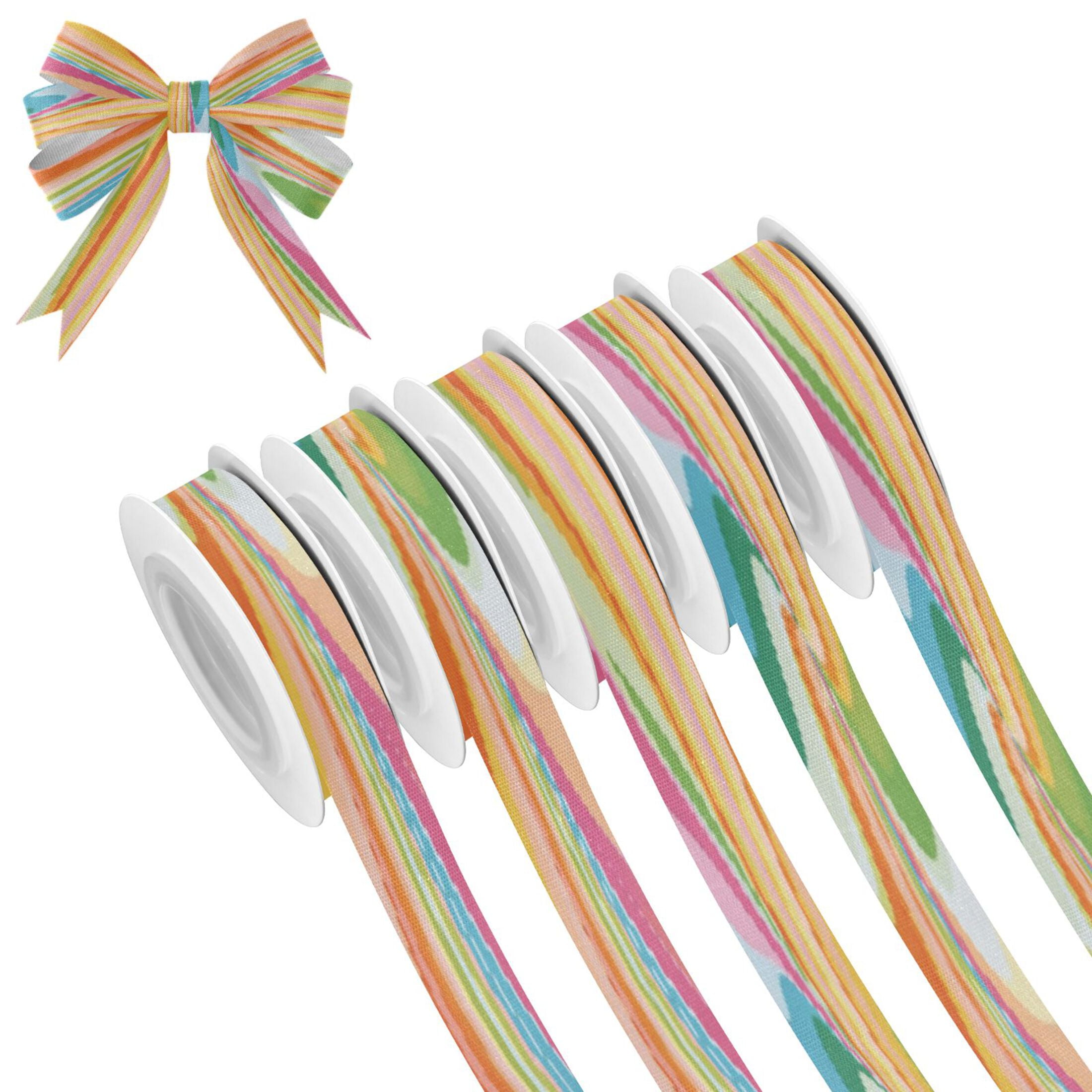 25-yard Christmas-Print Ribbon 5-Roll Pack Gift Wrapping/Holiday ...