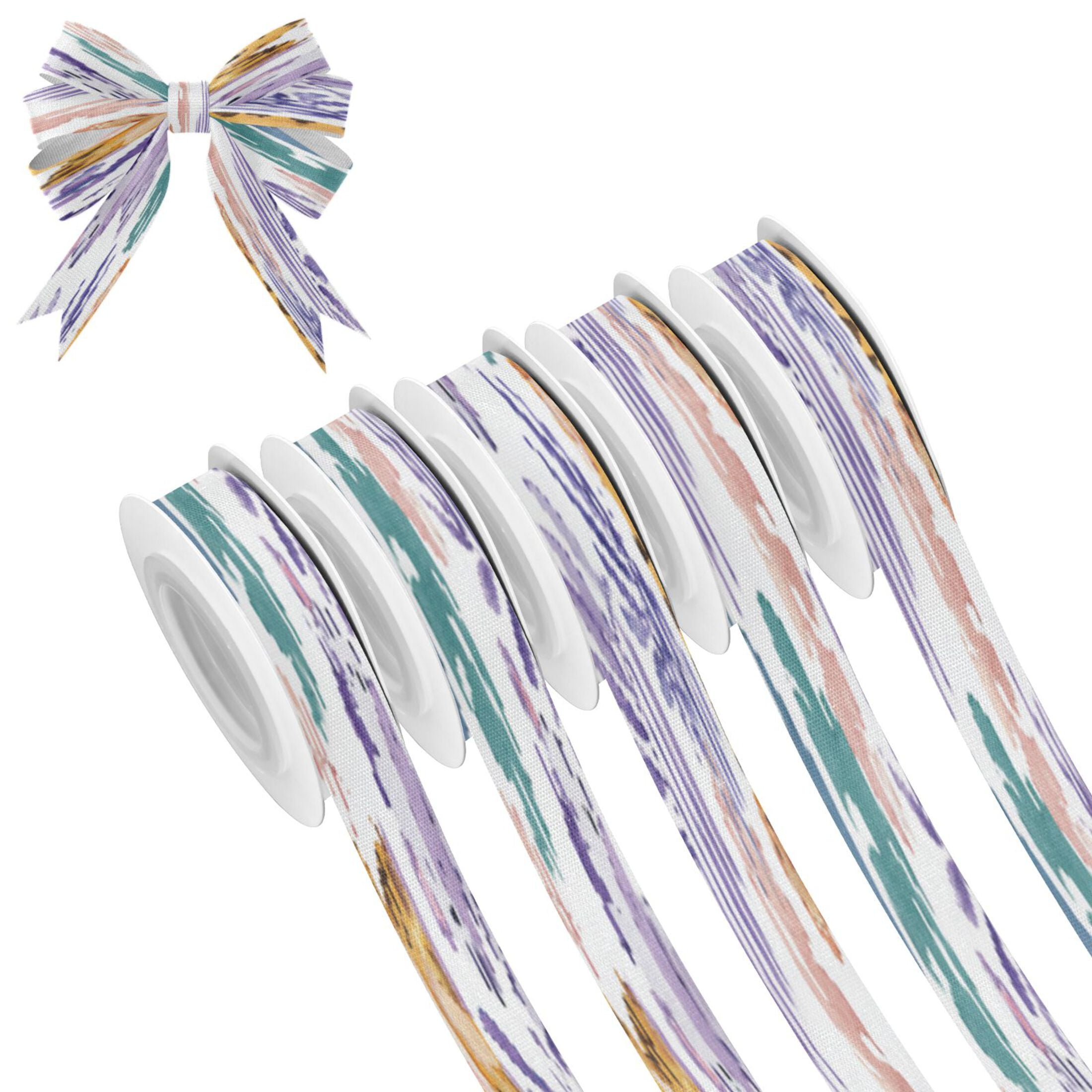 25-yard Christmas-Print Ribbon 5-Roll Pack Gift Wrapping/Holiday ...