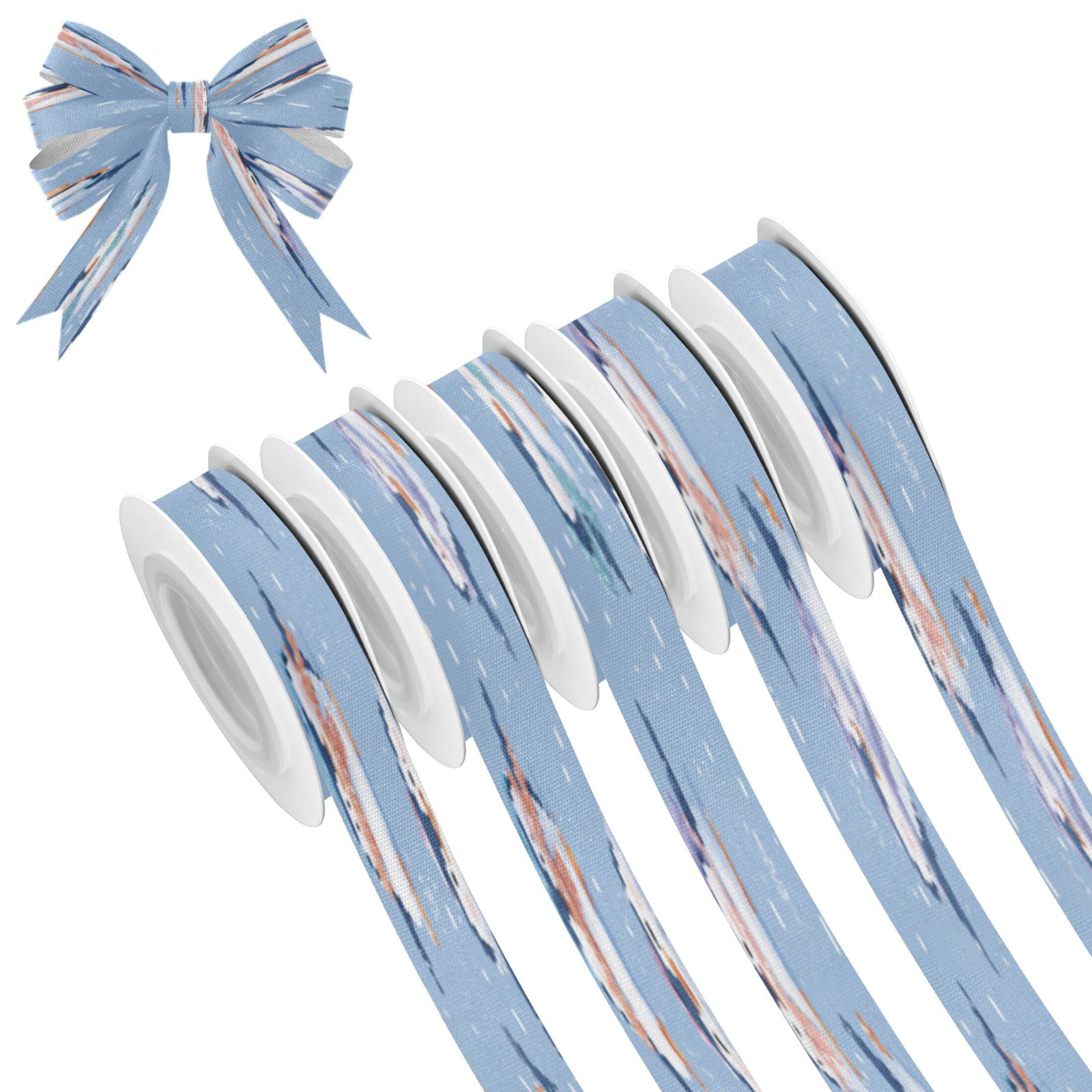 25-yard Christmas-Print Ribbon 5-Roll Pack Gift Wrapping/Holiday ...