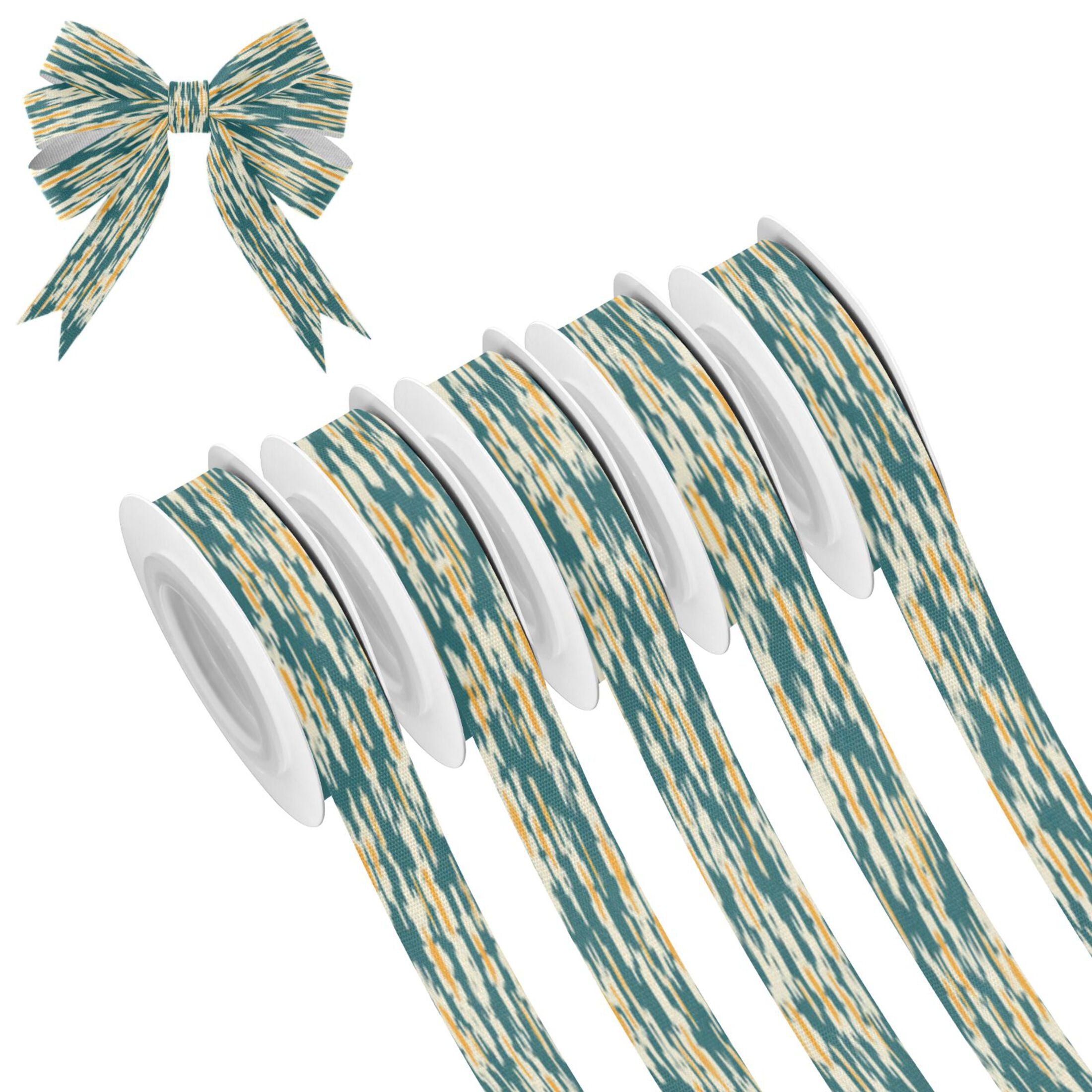 25-yard Christmas-Print Ribbon 5-Roll Pack Gift Wrapping/Holiday ...