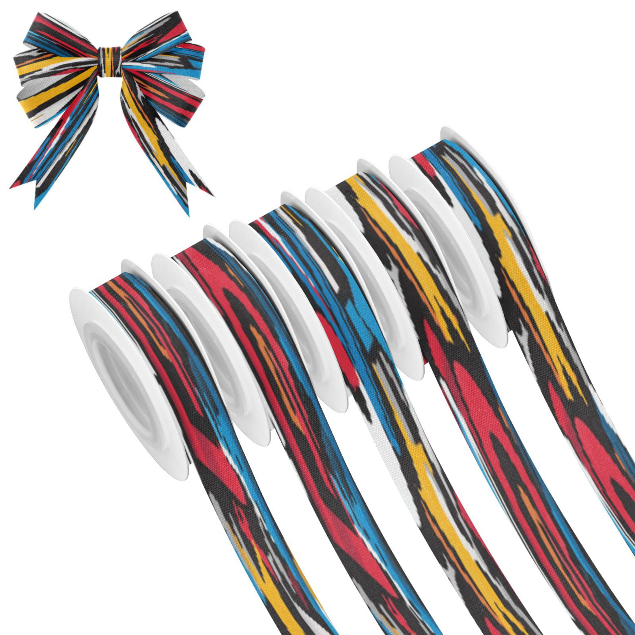 25-yard Christmas-Print Ribbon 5-Roll Pack Gift Wrapping/Holiday ...