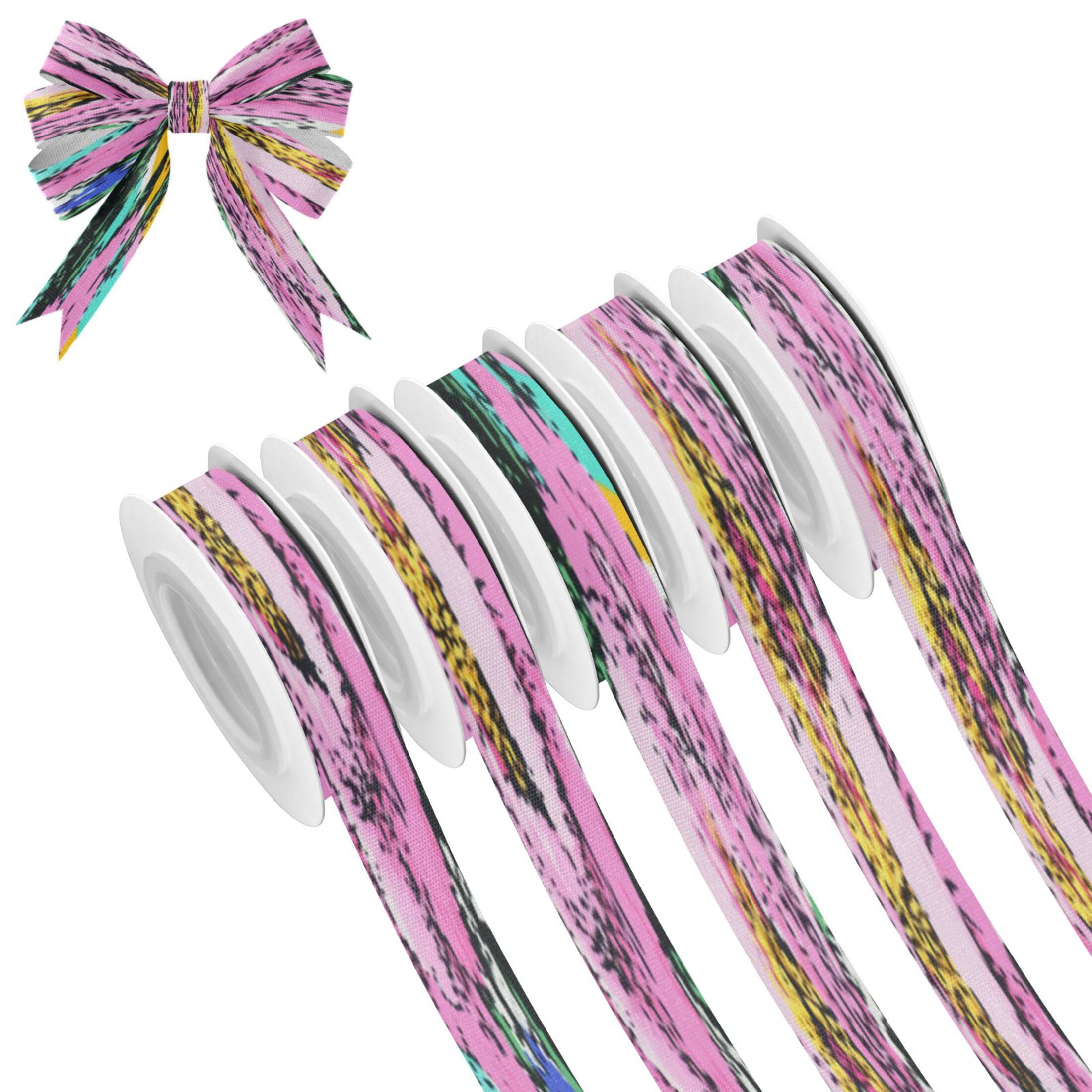 25-yard Christmas-Print Ribbon 5-Roll Pack Gift Wrapping/Holiday ...