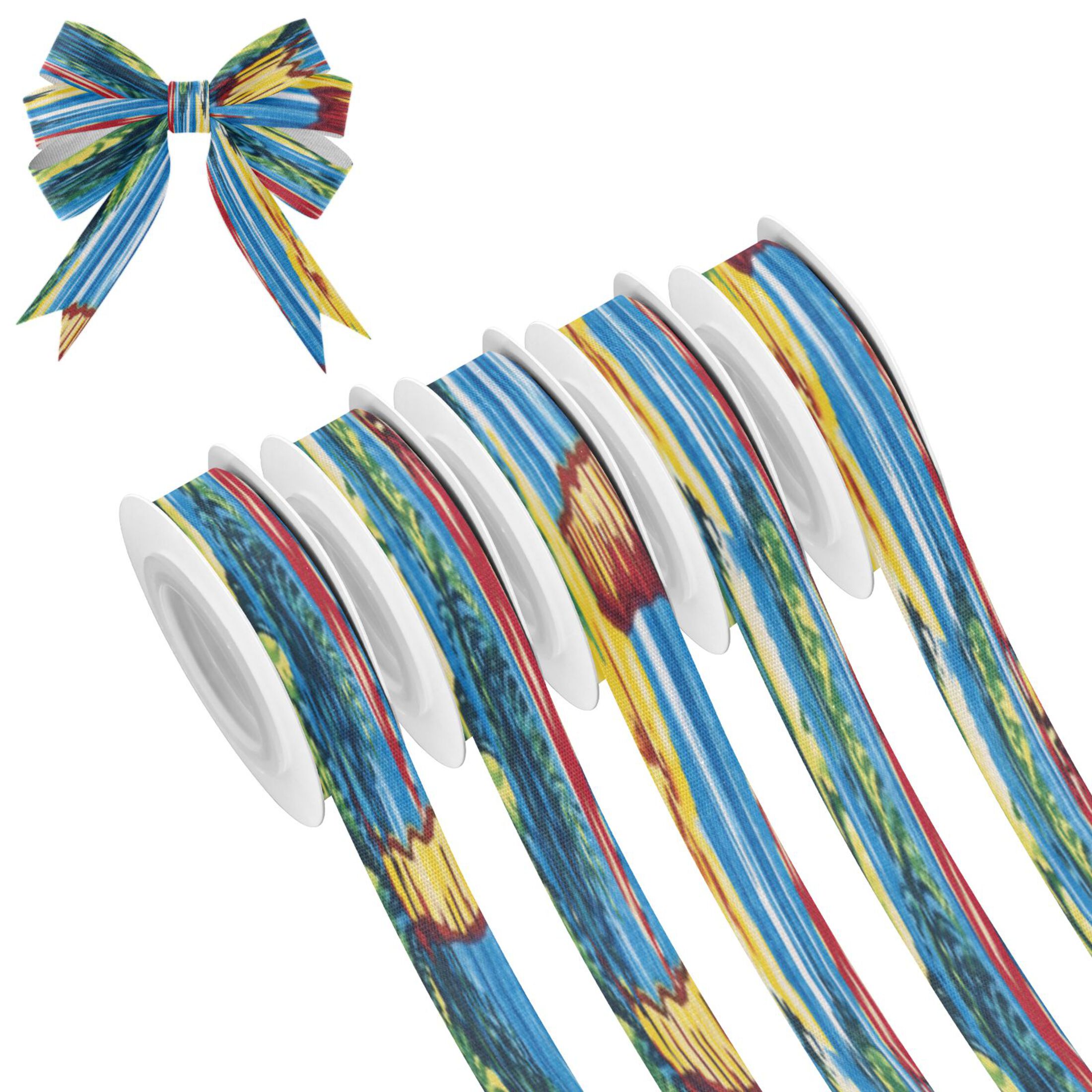 25-yard Christmas-Print Ribbon 5-Roll Pack Gift Wrapping/Holiday ...