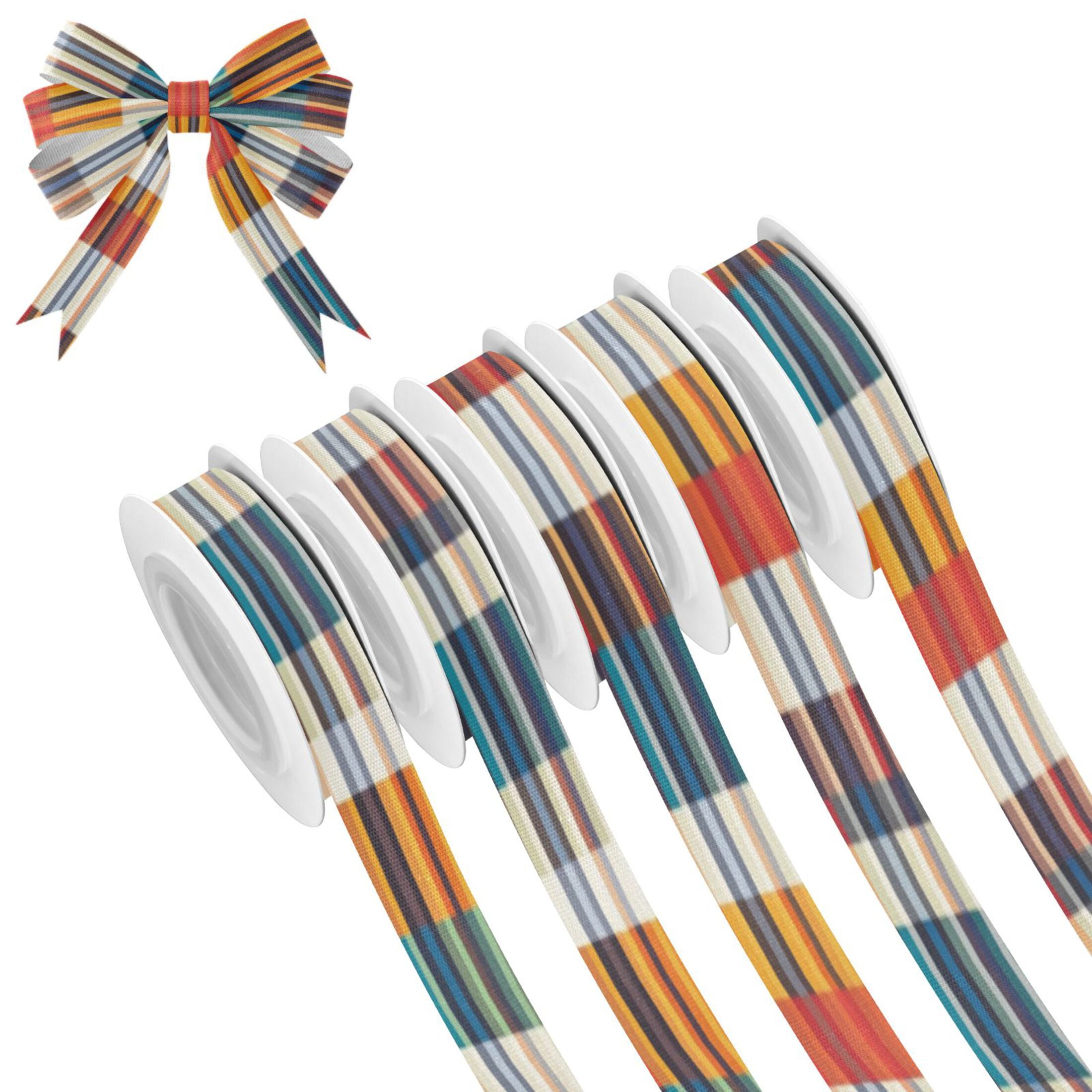 25-yard Christmas-Print Ribbon 5-Roll Pack Gift Wrapping/Holiday ...