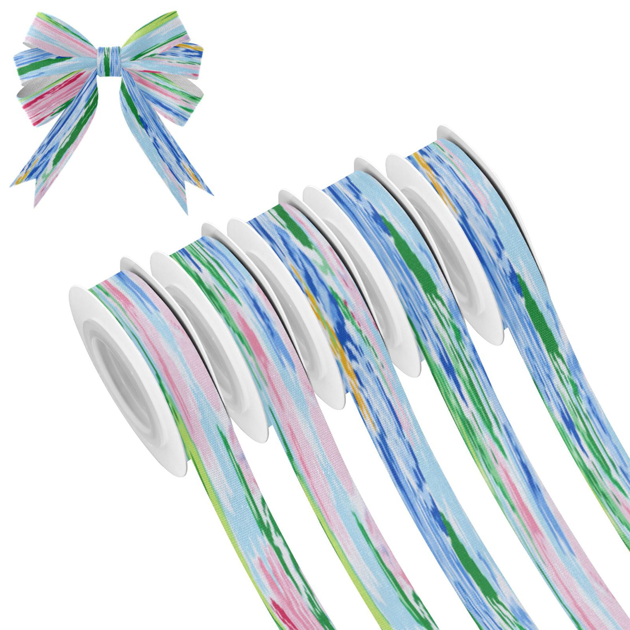 25-yard Christmas-Print Ribbon 5-Roll Pack Gift Wrapping/Holiday ...