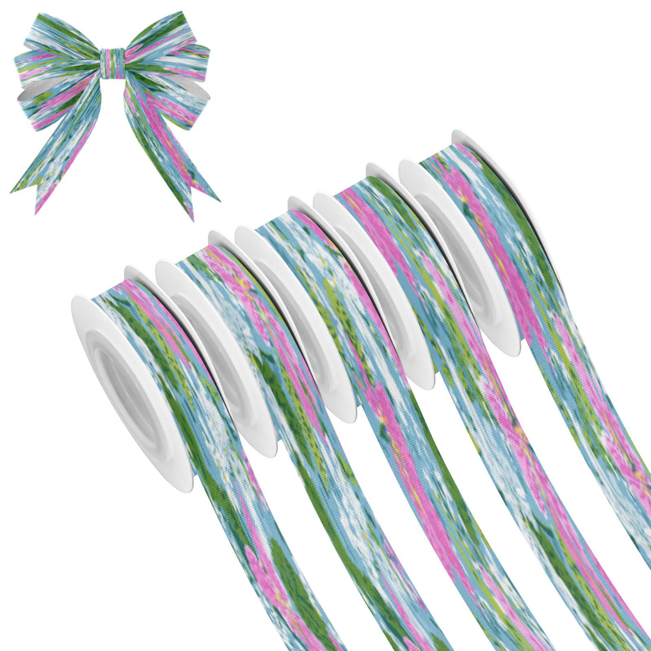 25-yard Christmas-Print Ribbon 5-Roll Pack Gift Wrapping/Holiday ...