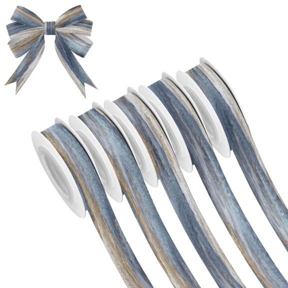 25-yard Christmas-Print Ribbon 5-Roll Pack Gift Wrapping/Holiday Decorations/DIY Crafts Cuttable Recyclable Design Palace Construction