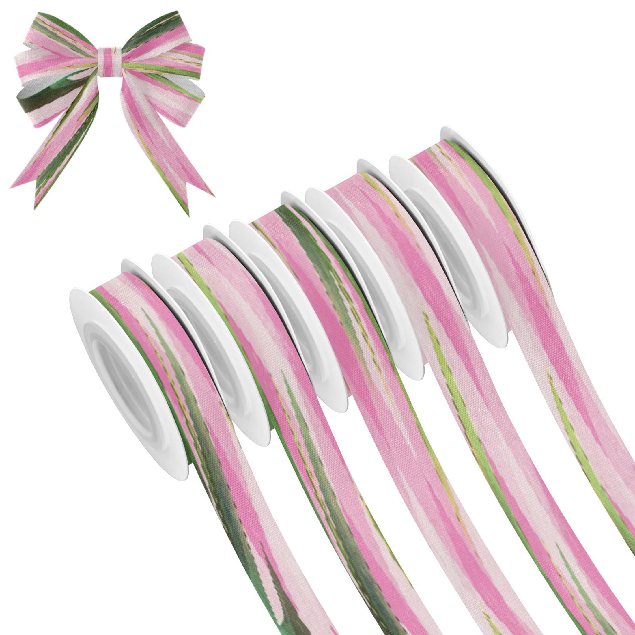 25-yard Christmas-Print Ribbon 5-Roll Pack Gift Wrapping/Holiday ...