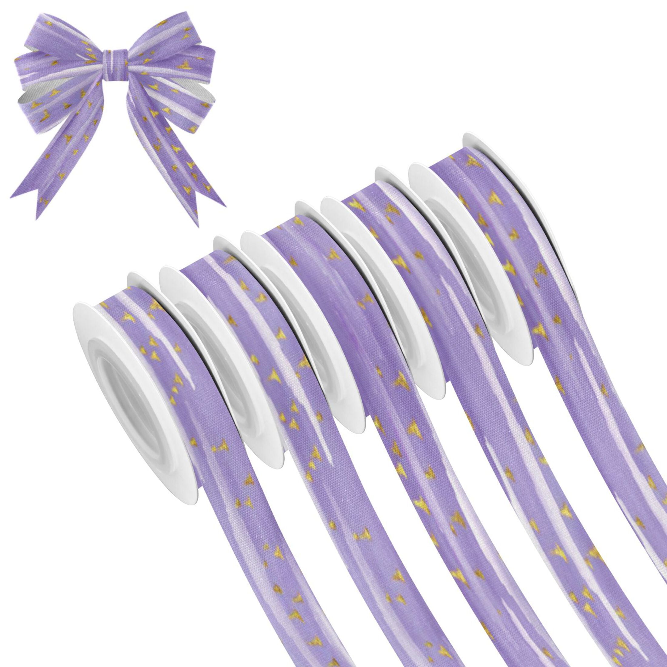25-yard Christmas-Print Ribbon 5-Roll Pack Gift Wrapping/Holiday ...