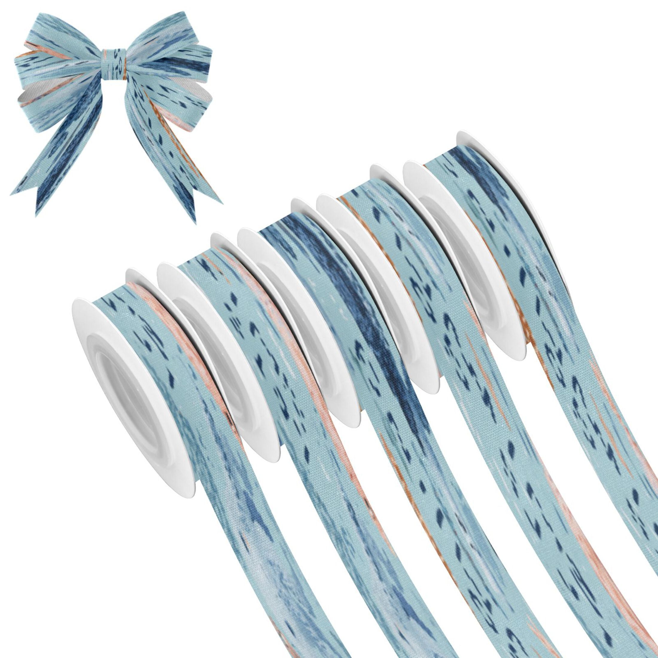 25-yard Christmas-Print Ribbon 5-Roll Pack Gift Wrapping/Holiday ...