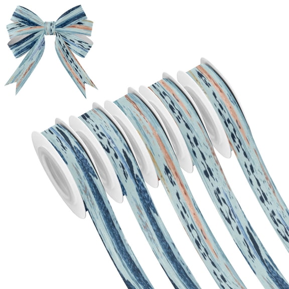 25-yard Christmas-Print Ribbon 5-Roll Pack Gift Wrapping/Holiday Decorations/DIY Crafts Cuttable Recyclable Design Submarine World