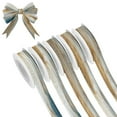 thumbnail image 1 of 25-yard Christmas-Print Ribbon 5-Roll Pack Gift Wrapping/Holiday Decorations/DIY Crafts Cuttable Recyclable Design Swirls Of Beige, 1 of 7