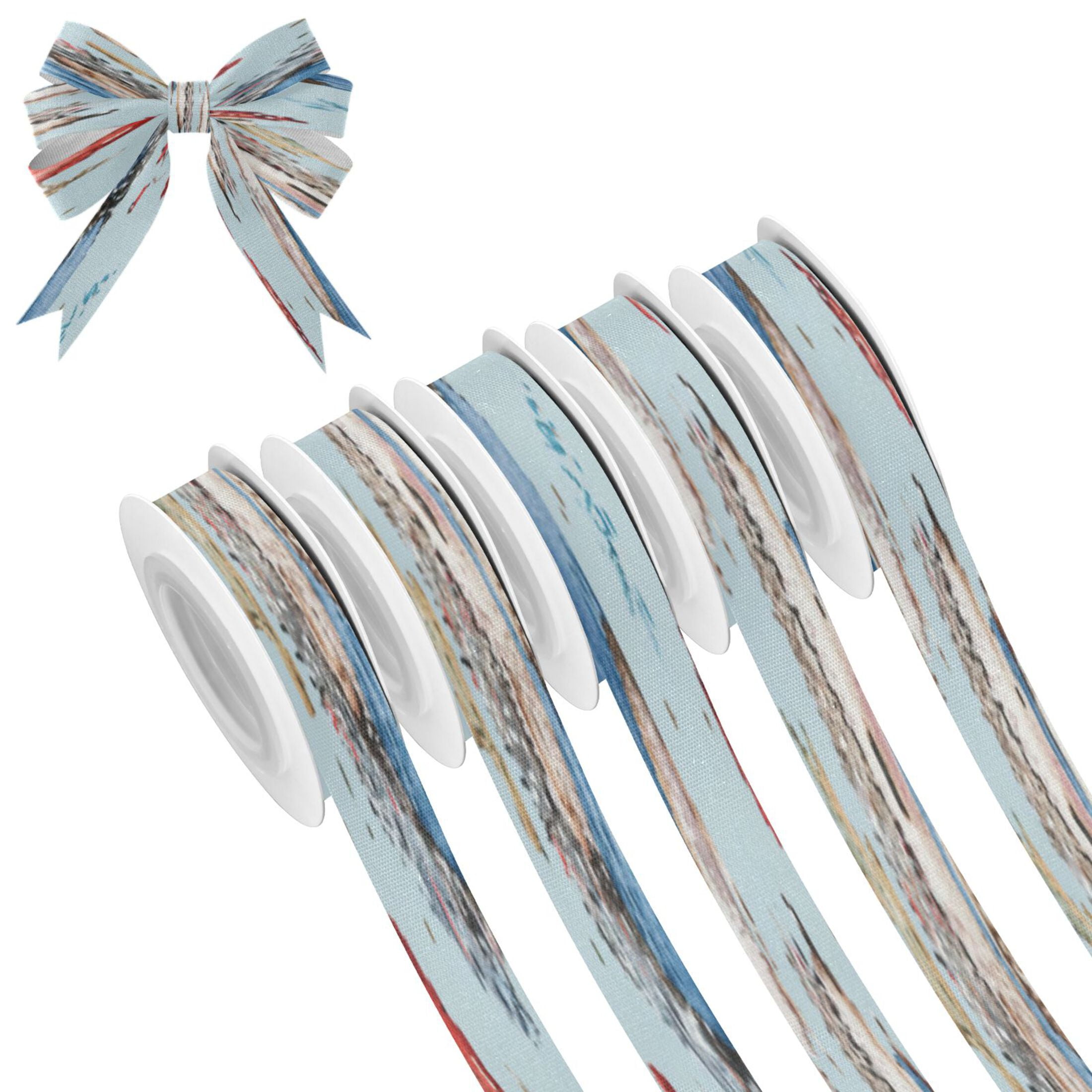 25-yard Christmas-Print Ribbon 5-Roll Pack Gift Wrapping/Holiday ...