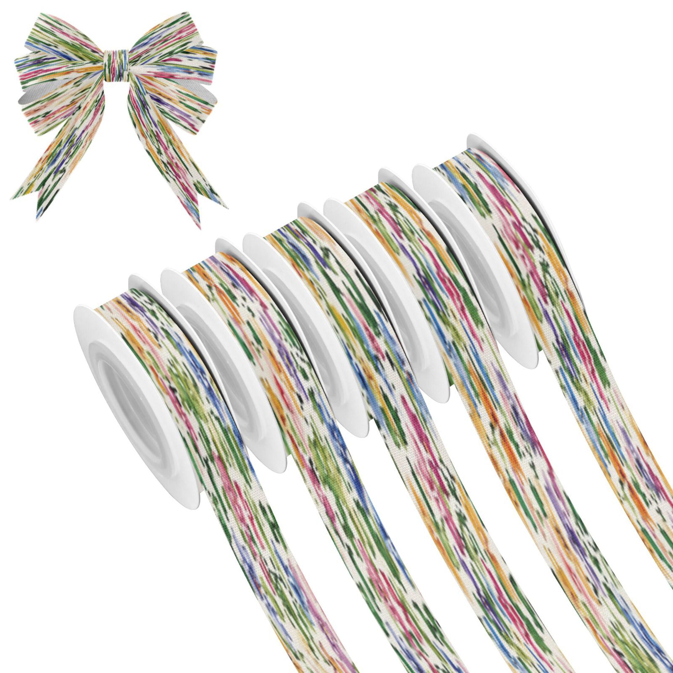 25-yard Christmas-Print Ribbon 5-Roll Pack Gift Wrapping/Holiday ...