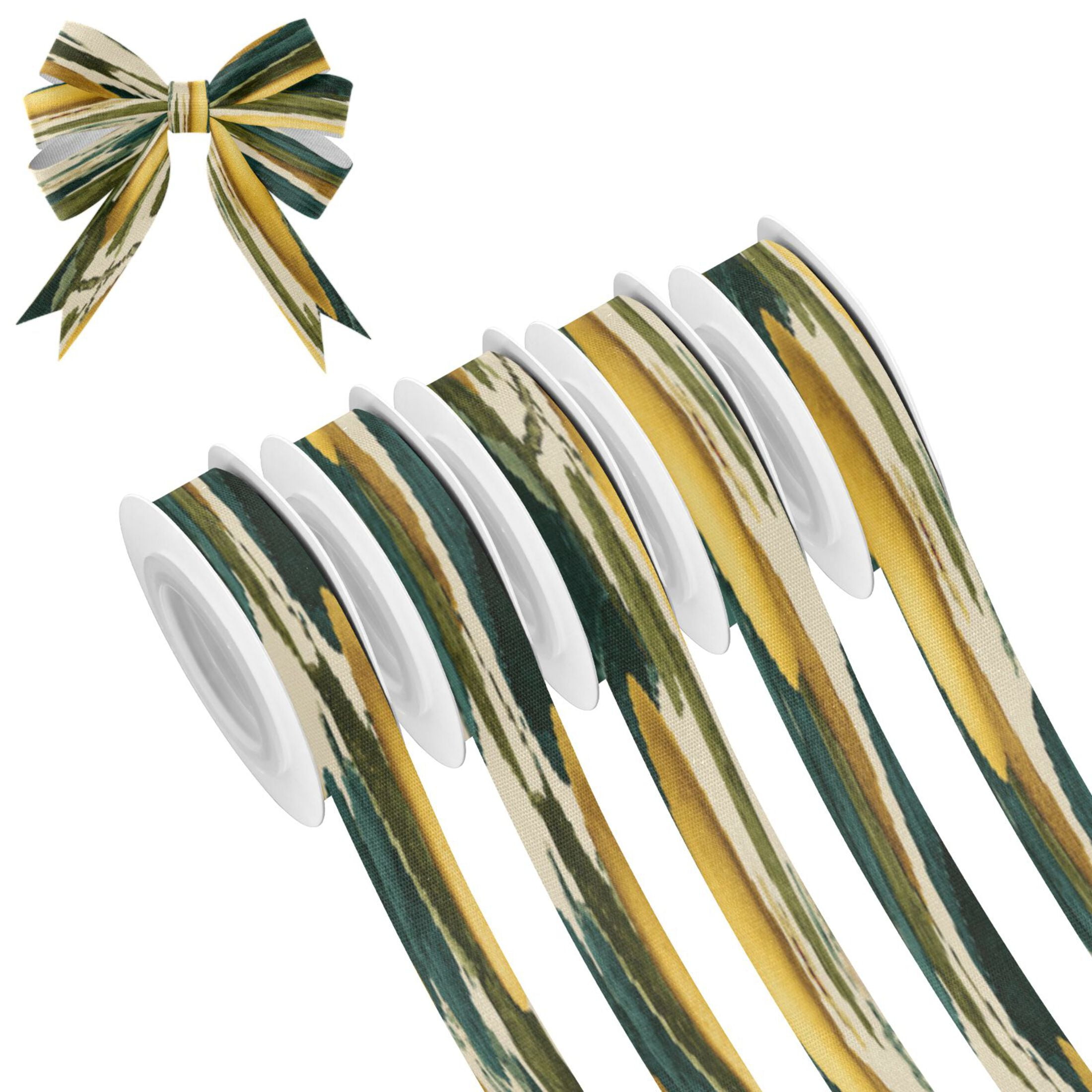 25-yard Christmas-Print Ribbon 5-Roll Pack Gift Wrapping/Holiday ...