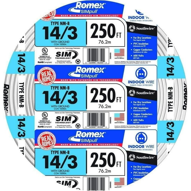 250' 14/3 Romex Nm-B Copper Wire [Kitchen] - Walmart Business Supplies