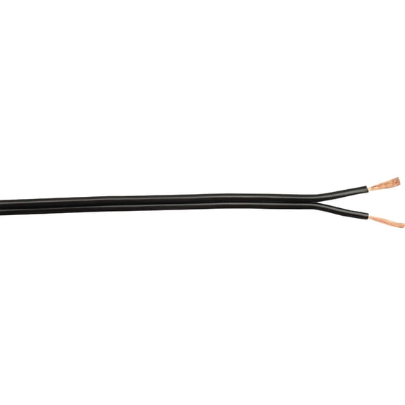 Woods 18/2 SPT-1 Lamp Cord - Thermoplastic, 250 Ft, Black  Residential Use, Standard Application