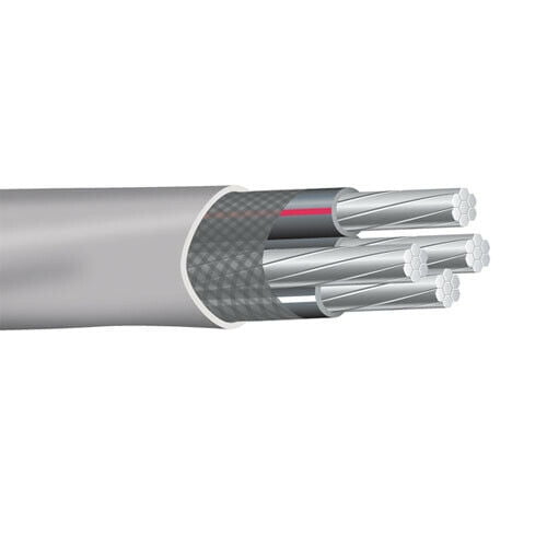 250' 2-2-2-4 Stranded Aluminum SER Service Entrance Cable Gray 600V