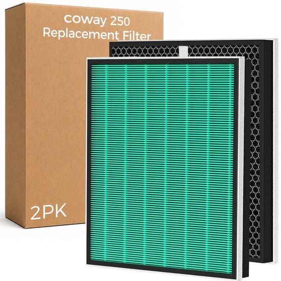 250/250S Replacement Filter Compatible with Coway AIRMEGA Max2 250 250S, Max 2 Green+Activated Carbon Filters, AP-1720-FP 2 Set