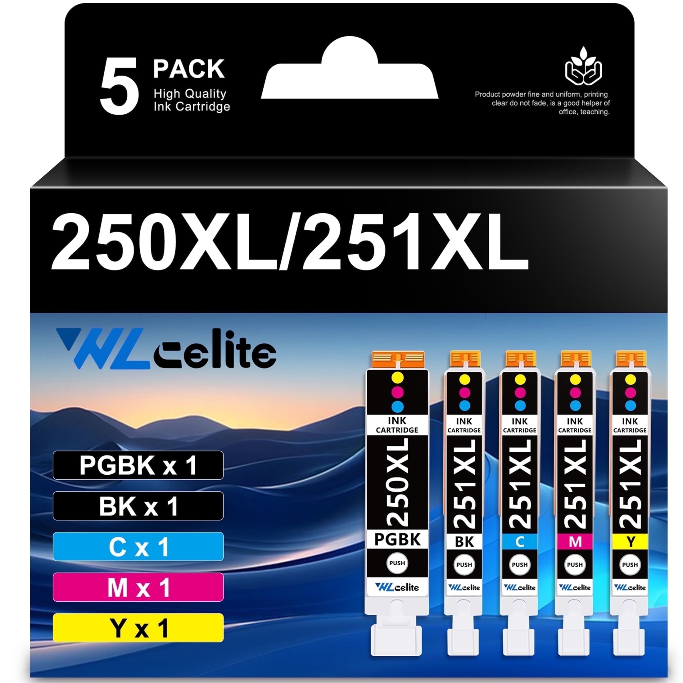 250XL 251XL Ink Compatible for Canon 250 251 Ink Cartridge MG5520 ...