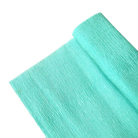 250*25cm(8ft x9.8") Colored Crepe Paper Roll Origami Crinkled Crepe Paper Craft DIY Flowers Decoration Gift Wrapping Paper Craft Light BU 9.8in x 8ft