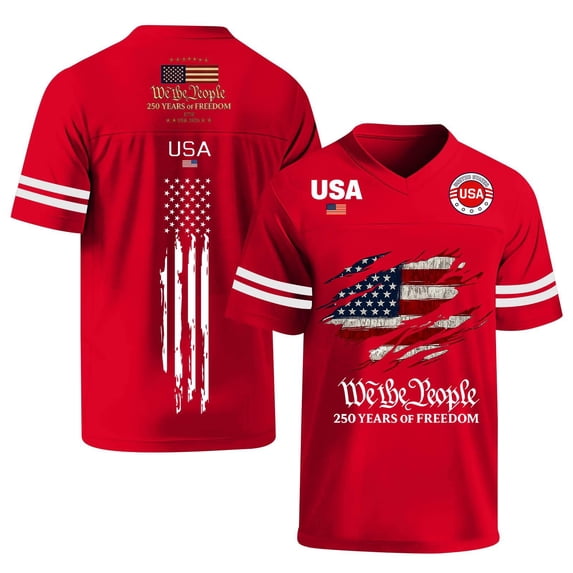 250 Anniversary Baseball Jersey Patriotic Shirts for Men USA 1776-2026 250Th Anniversary Merchandise 2026 Red S