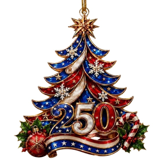 250 Anniversary Christmas Ornament,Metal 250 Anniversary Usa Patriotic Ornament,Usa 1776-2026 Keepsake,250Th Anniversary Christmas Ornament,250 Years Home Decor for Christmas Tree,N