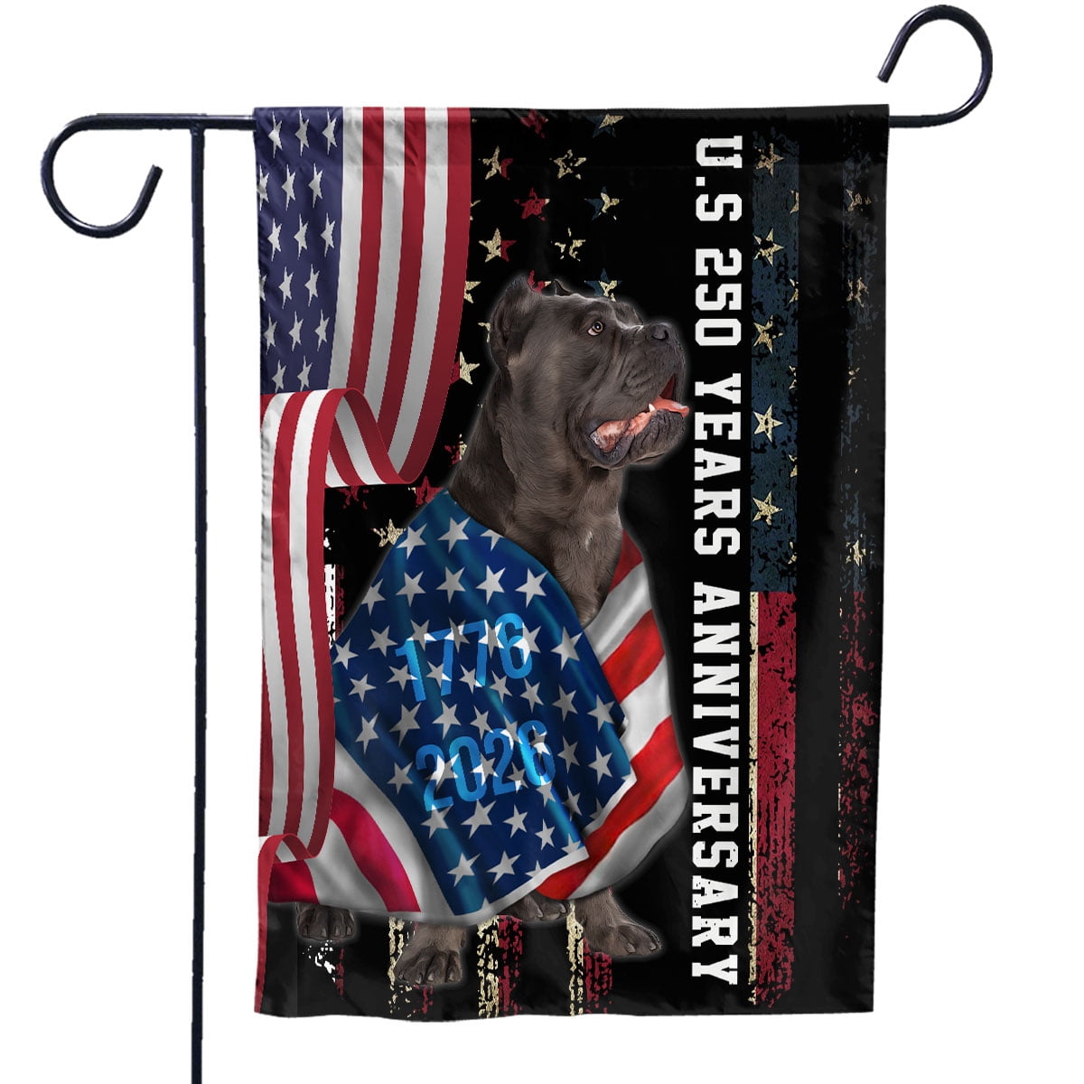 250 Anniversary Flag 29.5x39.5 inch Cane Corso Dog Wearing Patriotic America National Flag 250 Years 1776-2026 Indoor Outdoor Decor