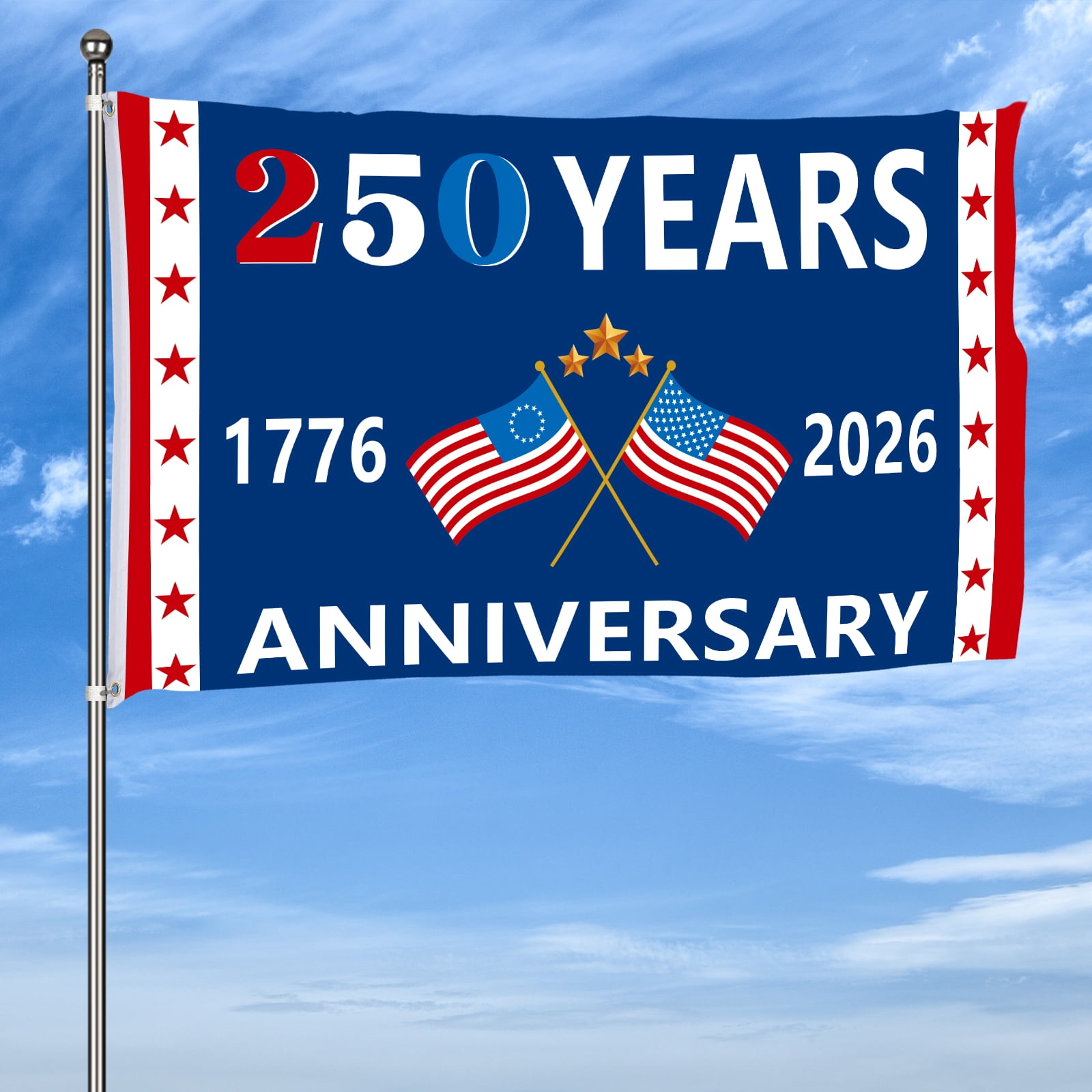 YIBAGA 250 Anniversary Flag 3x5 Ft America National Flag 250 Years YIBAGA 250 Anniversary Flag 3x5 Ft America National Flag 250 Years