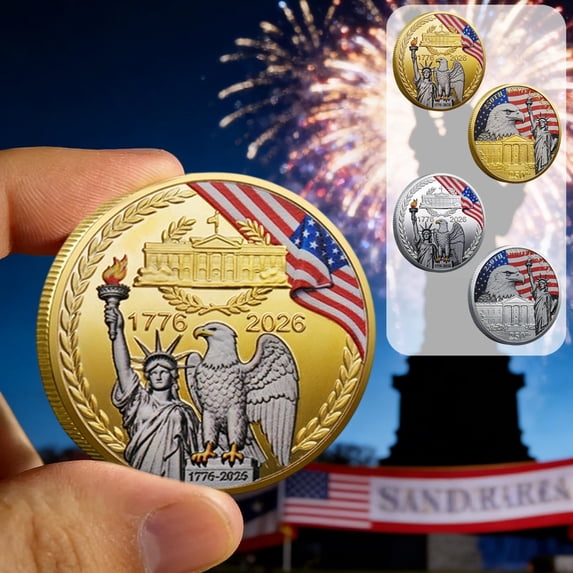 250 Anniversary Keepsake, USA 250th Anniversary Commemorative Keepsake, 1776-2026 Patriotic Decorative Figurine Ornaments, Historical Collectible Room Showcase Decoration, 1.6In