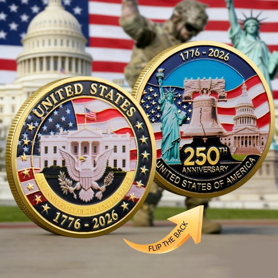 250 Anniversary Keepsake, USA 250th Anniversary Commemorative Keepsake, 1776-2026 Patriotic Decorative Figurine Ornaments, Historical Collectible Room Showcase Decoration, 1.6In