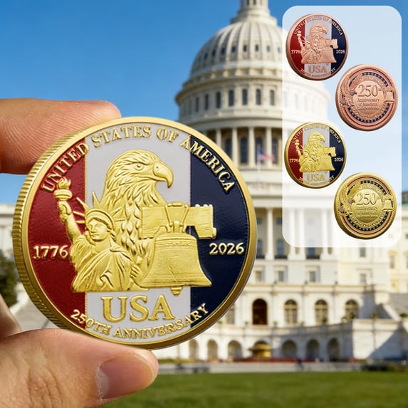 250 Anniversary Keepsake, USA 250th Anniversary Commemorative Keepsake, 1776-2026 Patriotic Decorative Figurine Ornaments, Historical Collectible Room Showcase Decoration, 1.6In