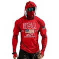 thumbnail image 1 of 250 Anniversary Mens Fishing Sun Hoodie American Flag Patriotic 1776-2026 Print 4th of July Sunshirt Red 3XL, 1 of 5