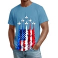thumbnail image 1 of 250 Anniversary Shirt for Men Patriotic Airplane Fighter Jet American Flag 4th of July T-Shirt Light Blue XL, 1 of 4