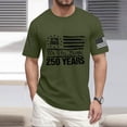 thumbnail image 1 of 250 Anniversary T Shirts for Men Independence Day American Flag Print Crew Neck Short Sleeve Tees Muscle Classic Fit Beach Vacation Breathable Muscle Tops, Army Green, #01 Army Green, 1 of 6