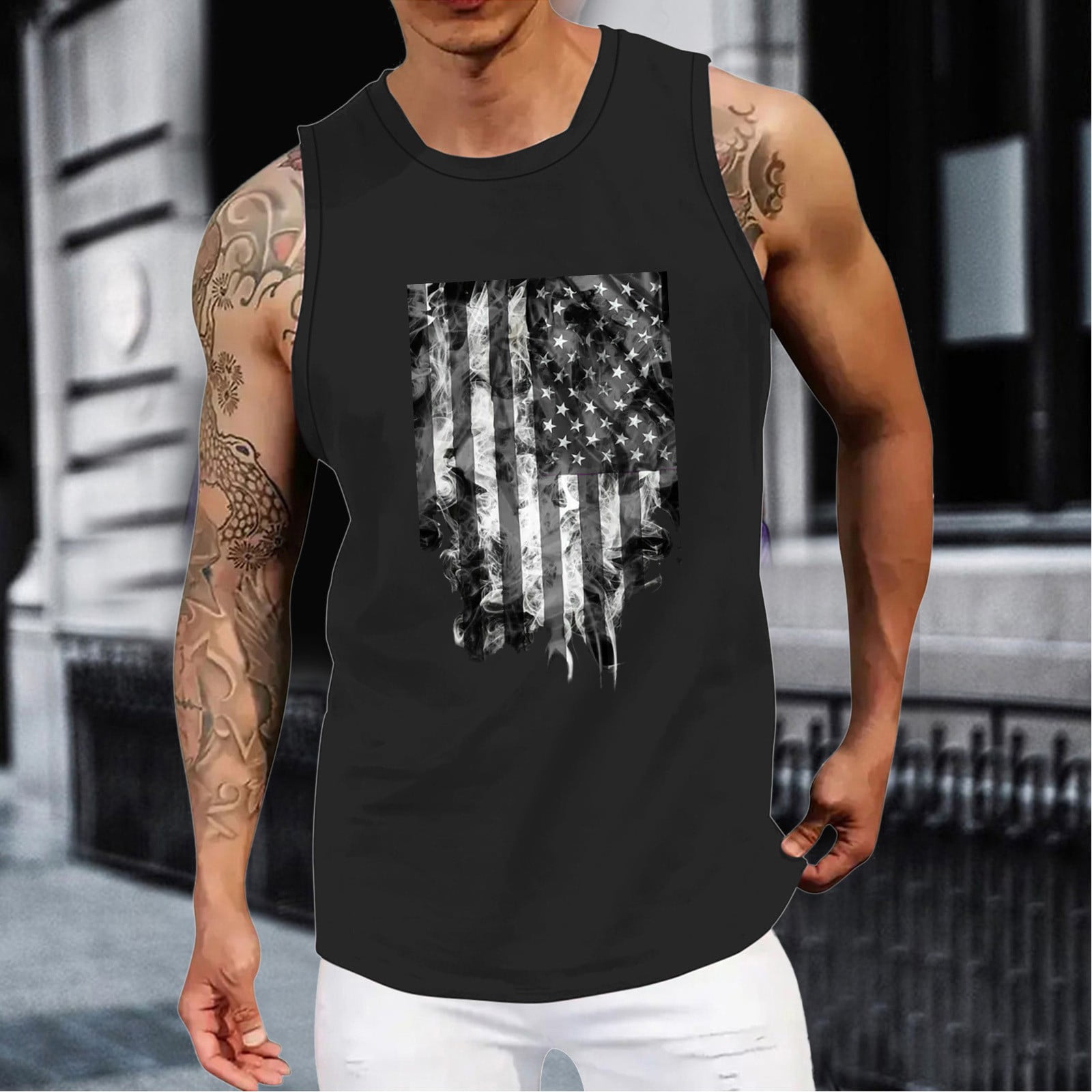250 Anniversary Tank Tops for Men Summer Beach Print Workout Sleeveless ...