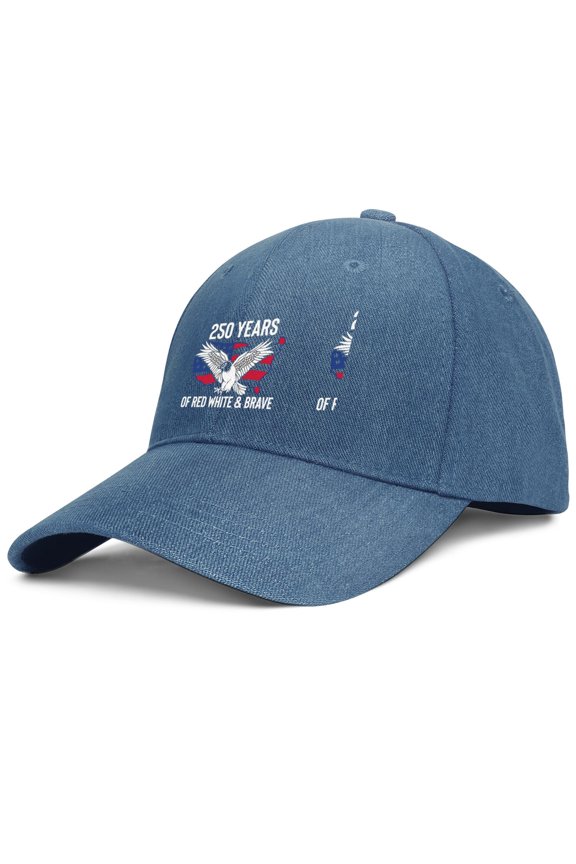 250 Anniversary USA 1776-2026 America Patriotic Bald Eagle Design Structured 6-Panel Snapback Hat One Size Fits Most Adjustable Closure