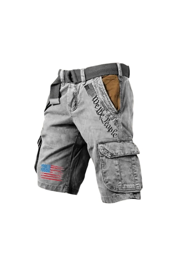 250 Anniversary USA American Flag Graphic Cargo Shorts for Men Patriotic Printed Shorts with Pockets