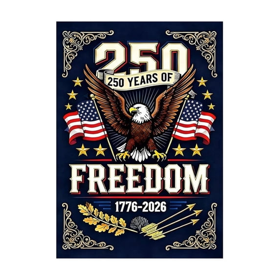 250 Anniversary USA Flag 250th Anniversary USA Patriotic Garden Flag Double Sided Balds Freedoms Yard Flag For 4th Of July Independence Day Decor American Patriotic Outdoor Yard Garden Flags