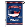 thumbnail image 1 of 250 Anniversary USA Flag, 3 Ply Durable Double Sided 250th USA Garden Flag- Fade Resistant Outdoor Decor for Garden & Porch, 12 x18 In Outdoor Banner Decorations, 1 of 5
