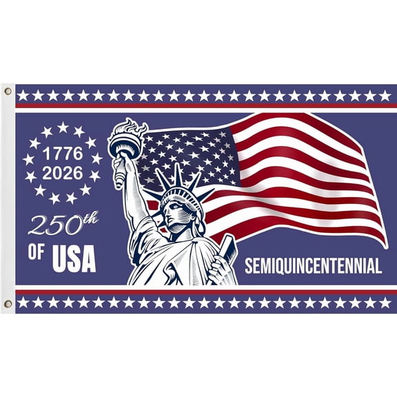 250 Anniversary USA Flag 3x5 Ft Double Sided, 1776-2026 250 Years of Freedom American Flag, 3-Ply Polyester Outdoor Patriotic Flag with Brass Grommets, Independence Day Decorations