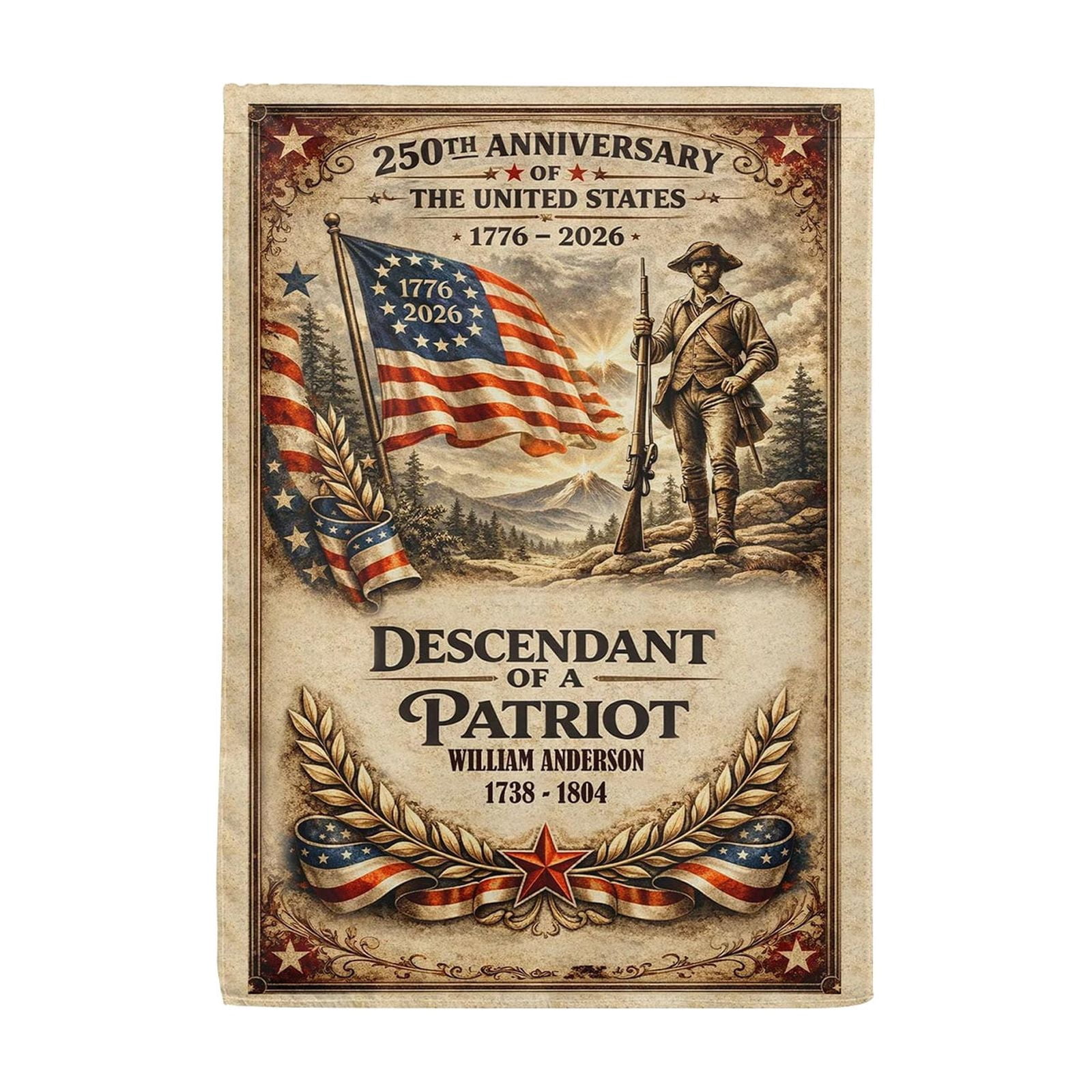 250 Anniversary USA Flag American Double Sided Garden Flag Patriotic Horse USA Flag 1776-2026 Outdoor Yard Decor Independence Day Decoration