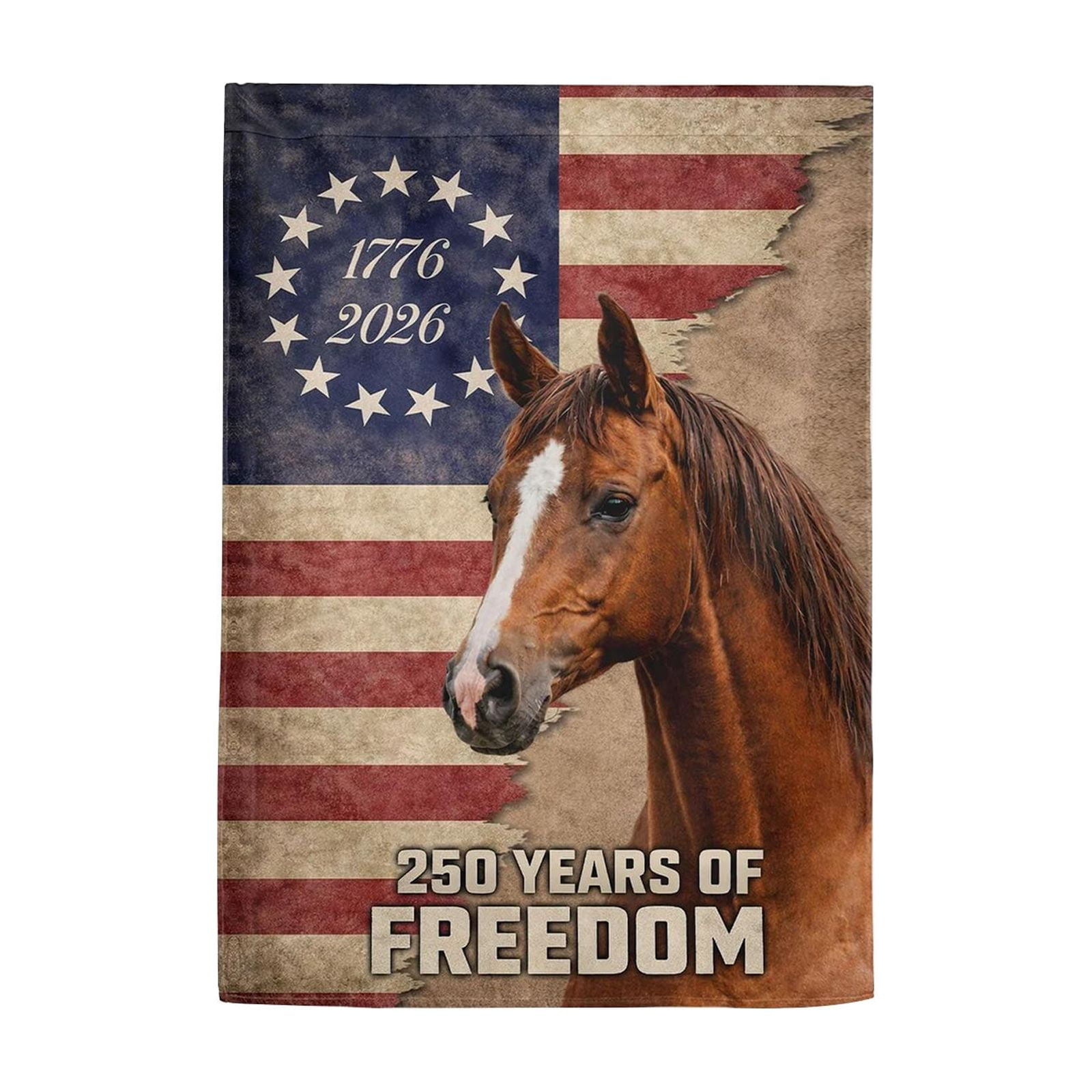 250 Anniversary USA Flag American Double Sided Garden Flag Patriotic Horse USA Flag 1776-2026 Outdoor Yard Decor Independence Day Decoration