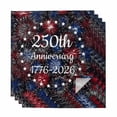 thumbnail image 1 of 250 Anniversary USA Flag Cloth Napkins, Blue Red Fireworks Washable and Reusable Dinner Napkins Set of 4, Table Napkin for Kitchen Party Birthday Wedding Hotel Housewarming 20"x20", 1 of 9