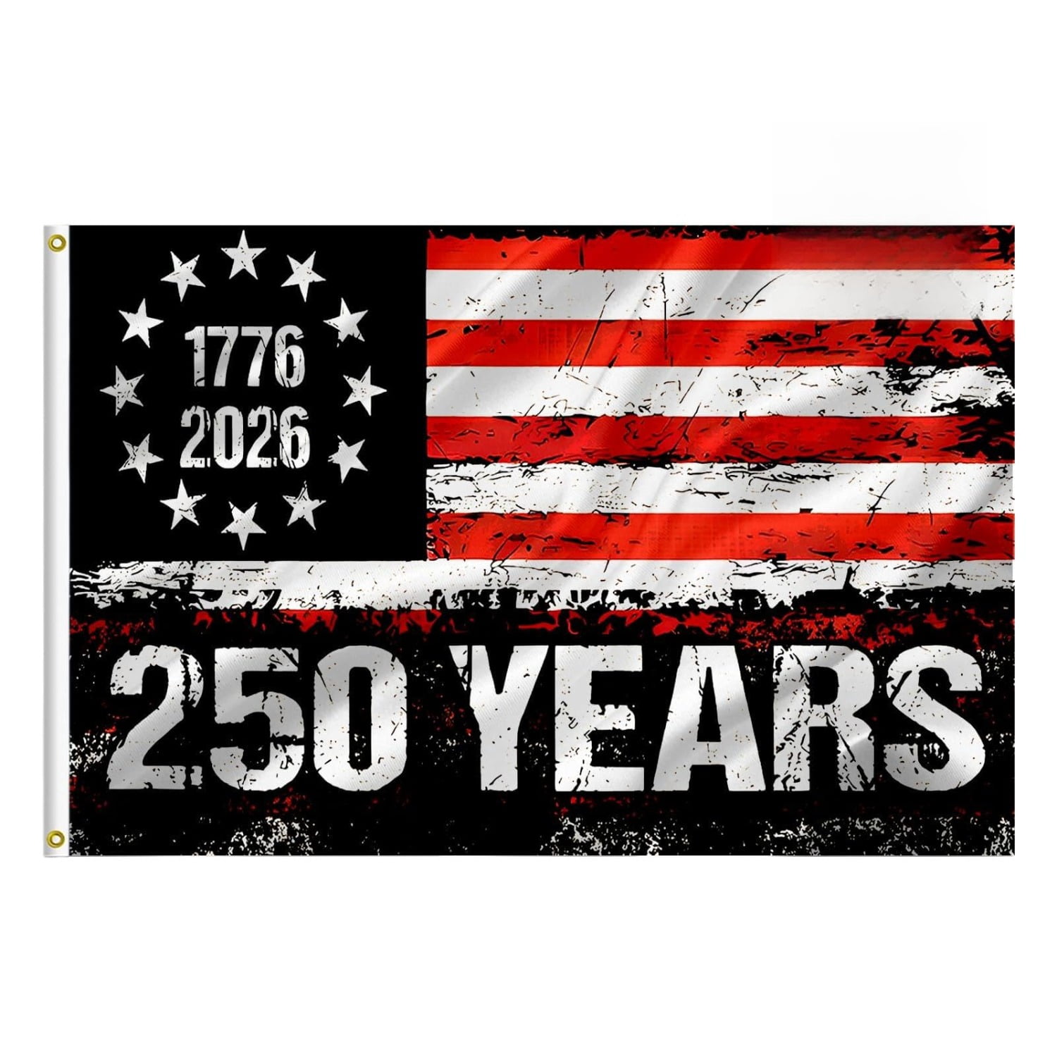 250 Anniversary USA Flag Double Sided 3-Ply 250 Year American Anniversary Flag Heavy Duty - UV Protection & Fade Resistant & 2 Brass Grommets - 250 Years of Freedom