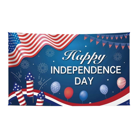 250 Anniversary USA Flag Garden Flags with Fireworks and Balloons, Independence Day Outdoor Decoration for Independence Day 70.87 in × 43.31 in