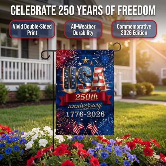 250 Anniversary USA Flag, Practical outside garden flags crafted for 4th of July Decorations, Heavyweight Polyester UV Resistant 250th USA Anniversary Display Flag, 60×90cm 1 pc. A