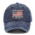 thumbnail image 1 of 250 Anniversary USA Flag US 250 Years Freedom 250 Anniversary USA Hat 1776-2026 250th Birthday Embroidered Hats Garde Cap for Men Women Navy, 1 of 3