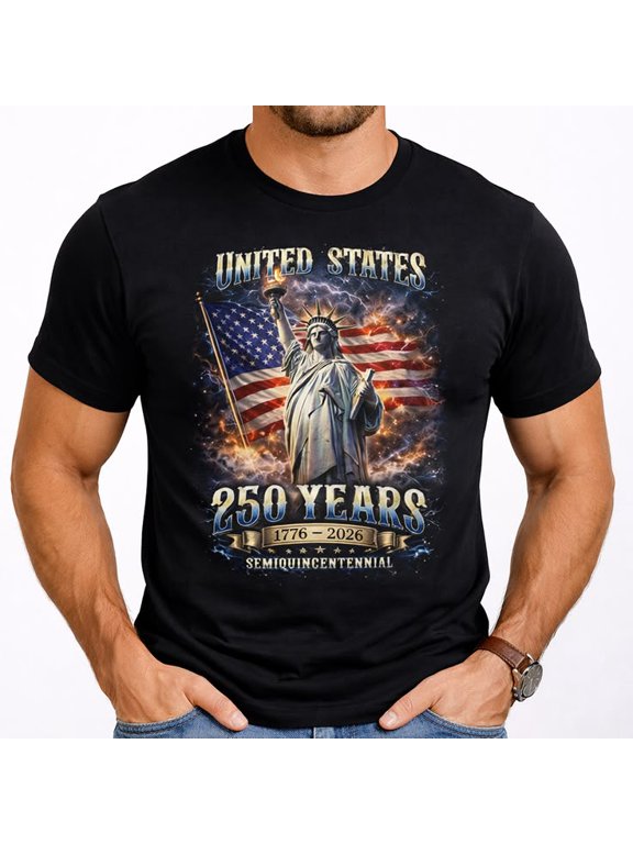 250 Anniversary USA Graphic Tee, America Eagle Shirts for Men, 250th Independance Shirt, Patriotic Shirts for Men