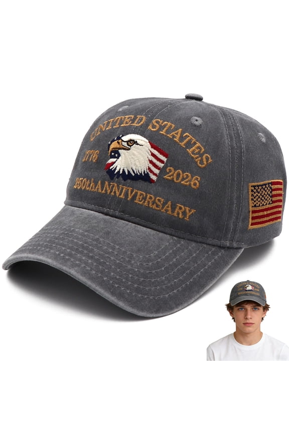 250 Anniversary USA Hat 1776-2026 American Flag Eagles Hat United States 250th Anniversary Patriots Hats 2026 Baseball Caps